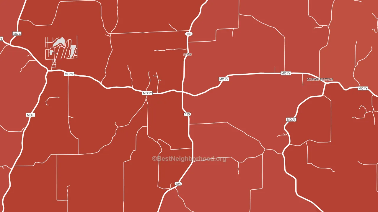 Lyon, MO block-group political-lean map