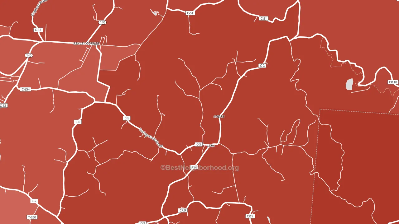 Lyra, OH block-group political-lean map