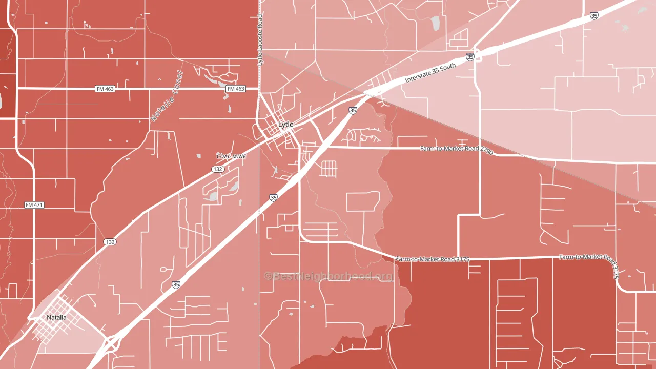 Lytle, TX block-group political-lean map