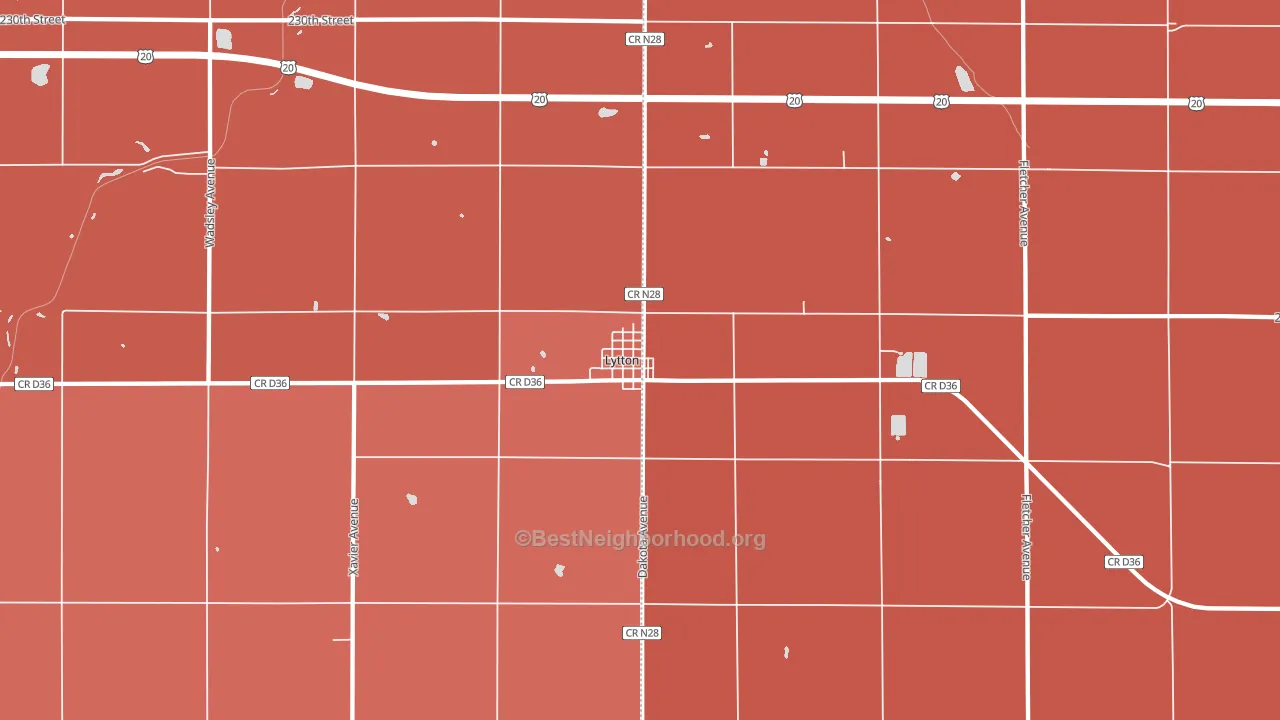 Lytton, IA block-group political-lean map