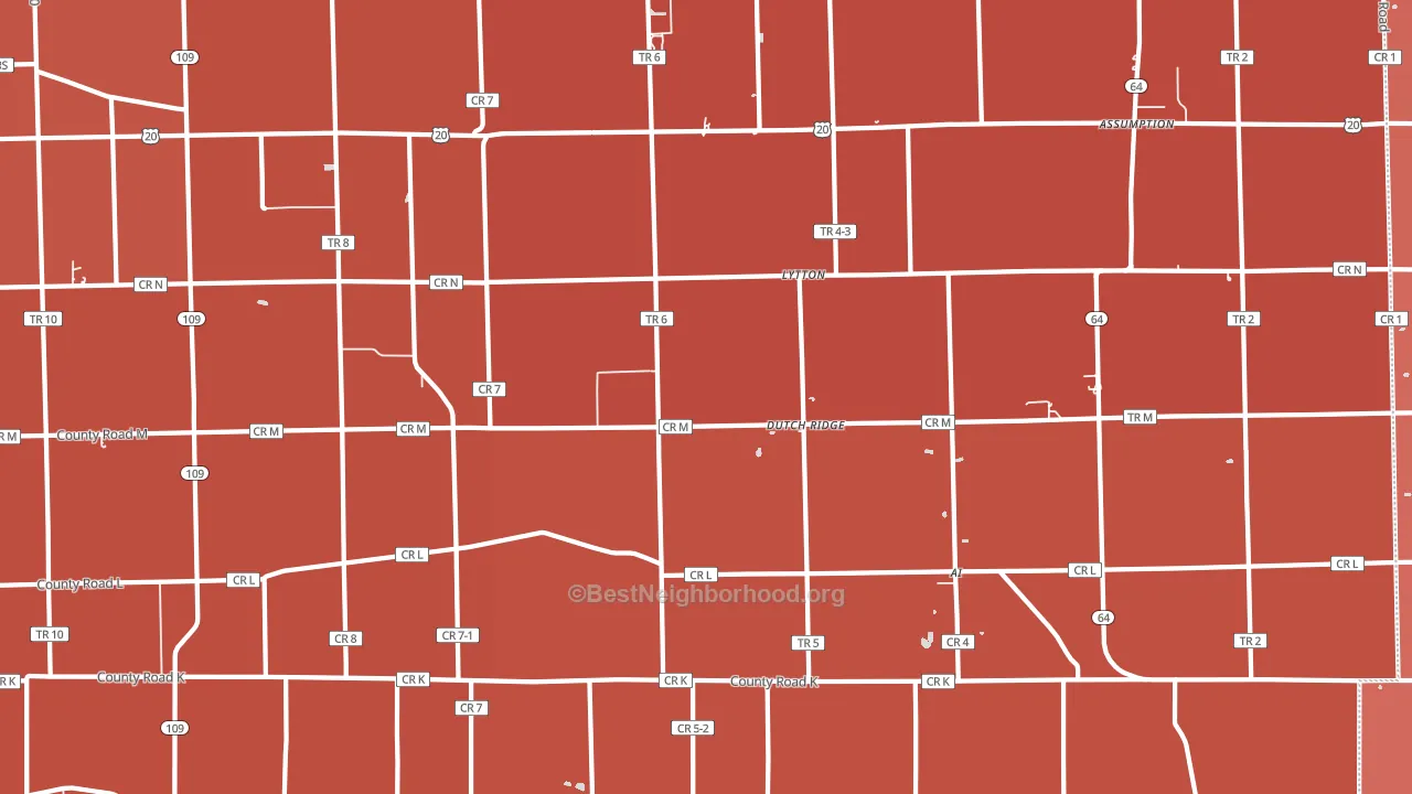 Lytton, OH block-group political-lean map