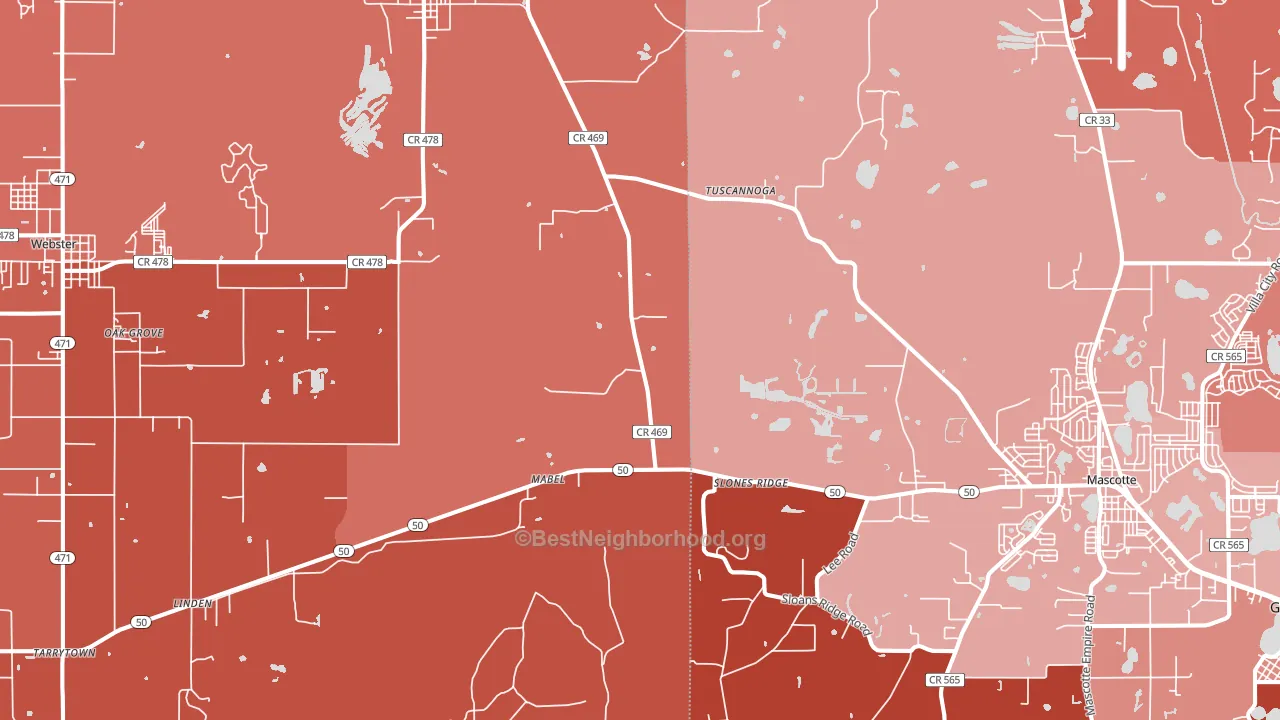 Mabel, FL block-group political-lean map