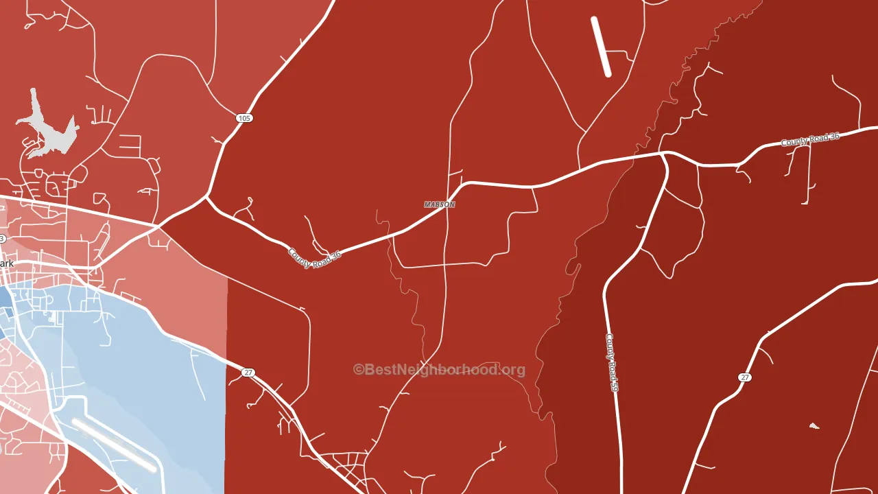 Mabson, AL block-group political-lean map