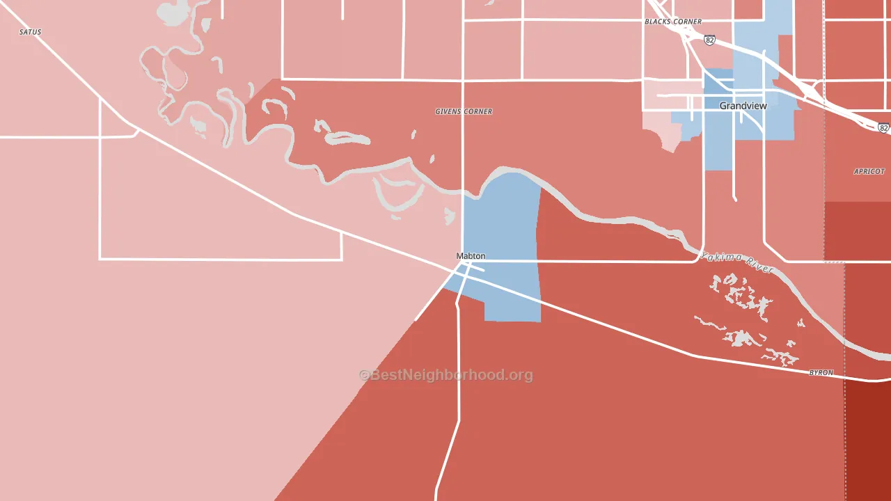 Mabton, WA block-group political-lean map