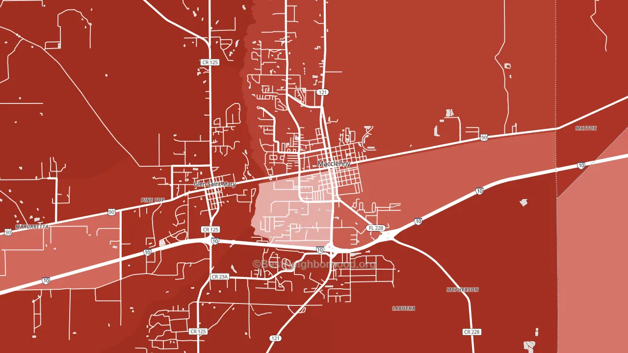 Macclenny, FL block-group political-lean map