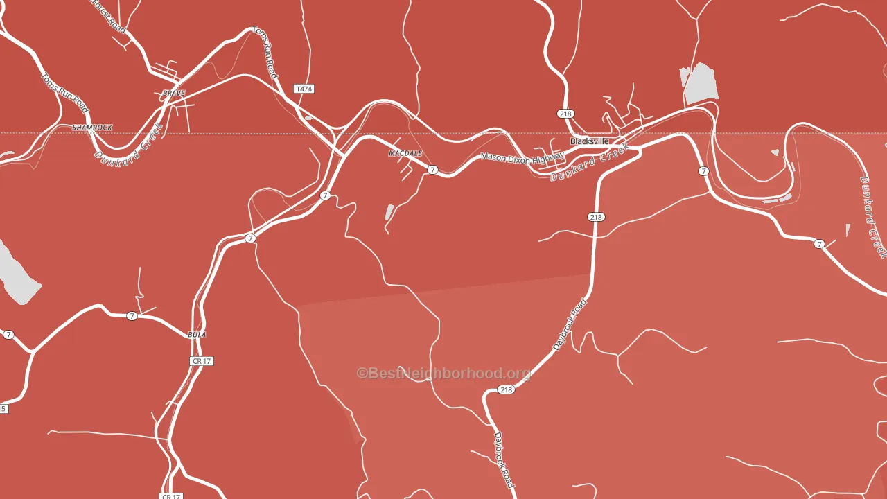 MacDale, WV block-group political-lean map