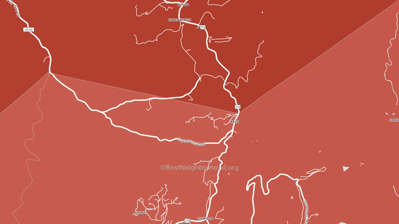 Mace, WV block-group political-lean map