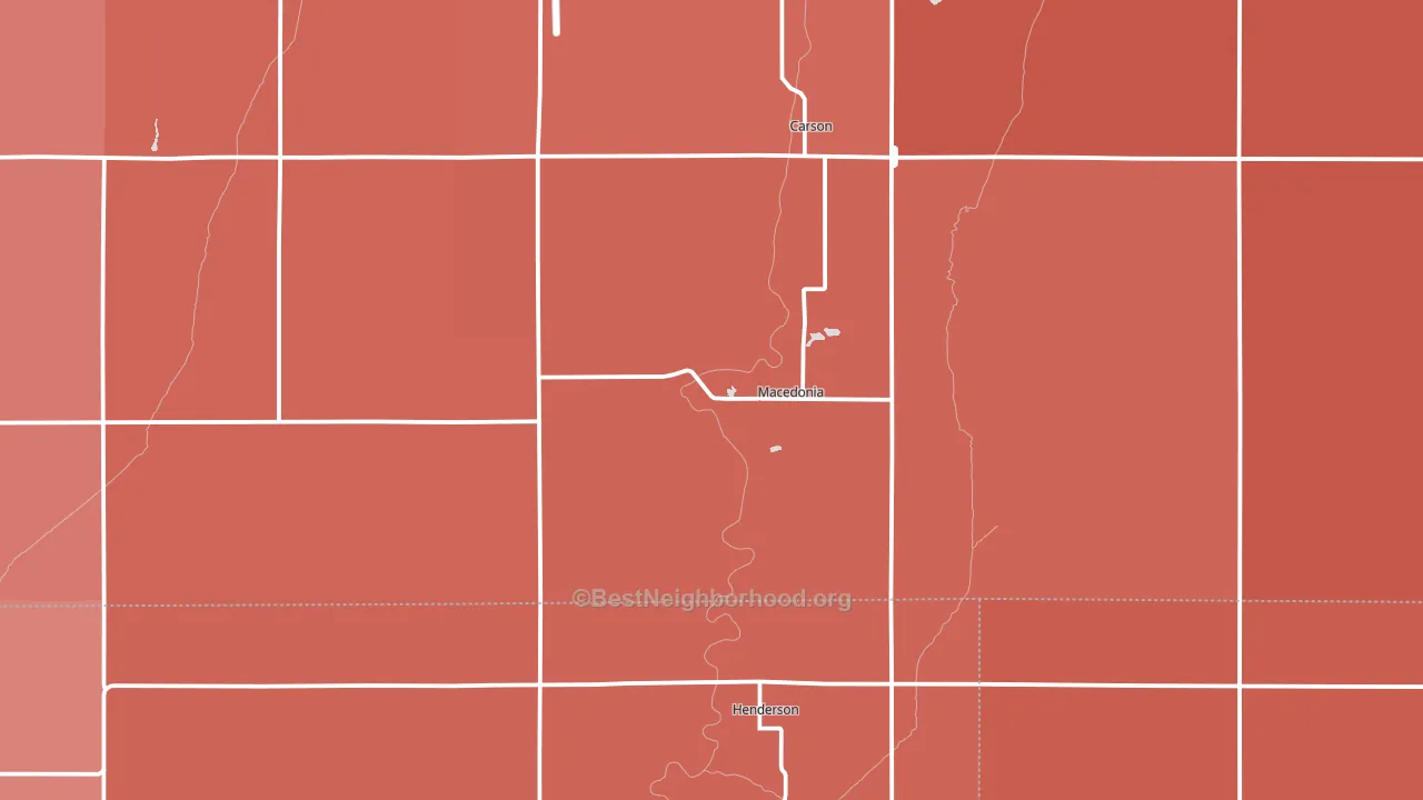 Macedonia, IA block-group political-lean map