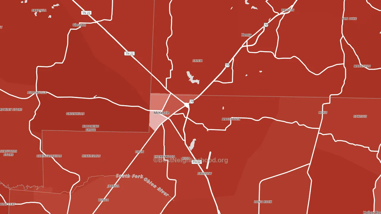 Macedonia, TN block-group political-lean map