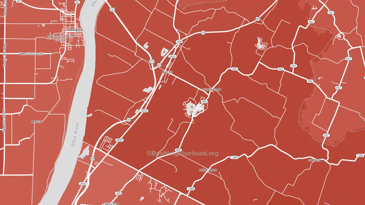 Maceo, KY block-group political-lean map