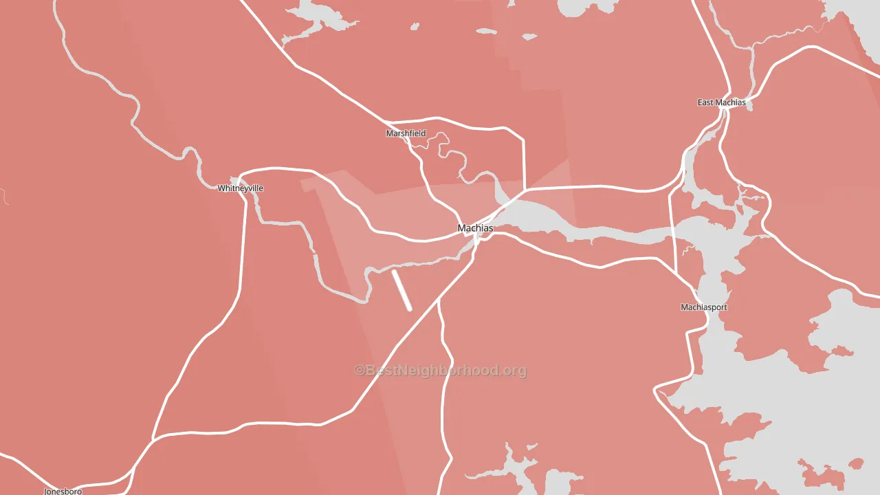 Machias, ME block-group political-lean map