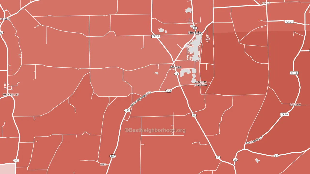 Machias, NY block-group political-lean map