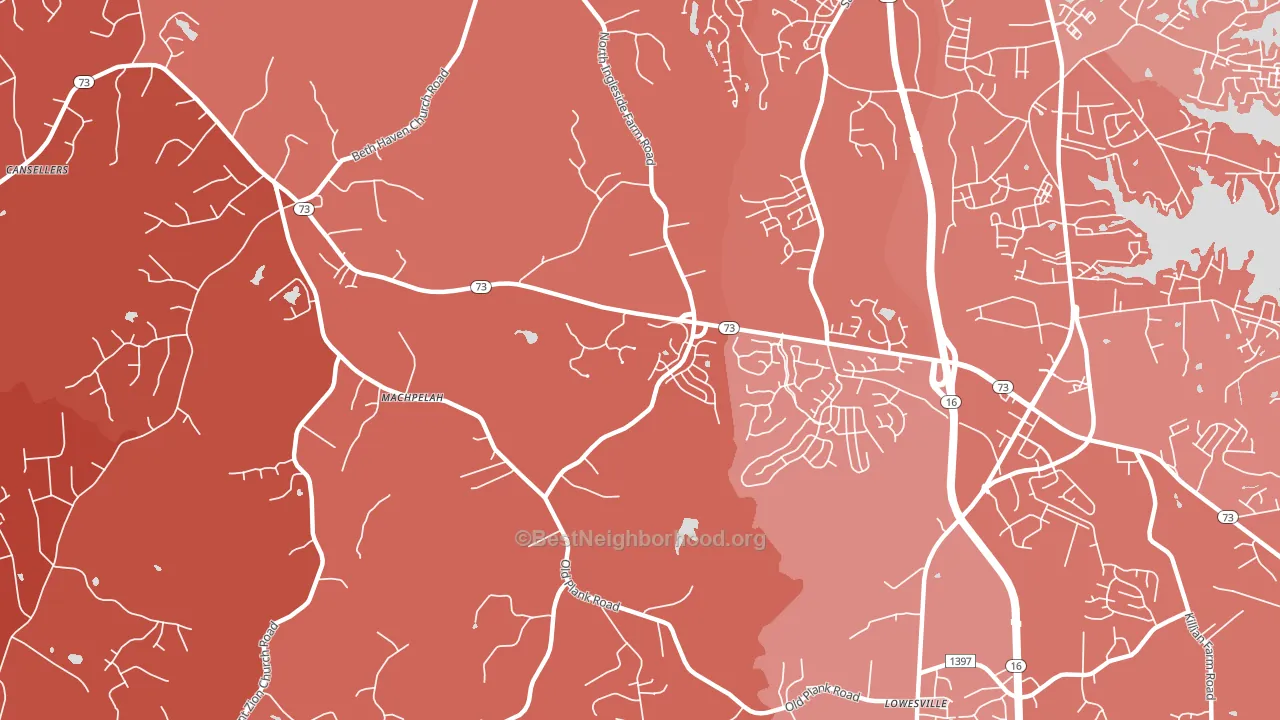 Machpelah, NC block-group political-lean map