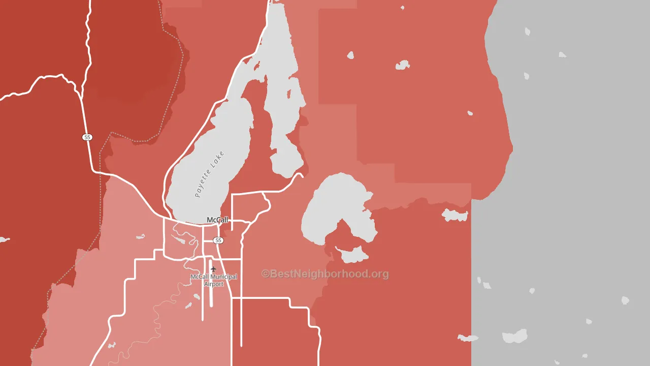 Mackay Bar, ID block-group political-lean map