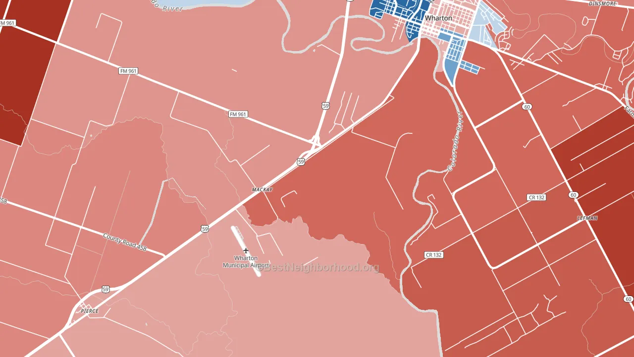 Mackay, TX block-group political-lean map