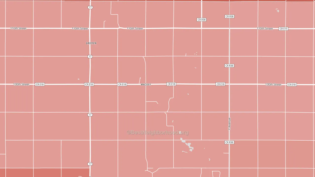 Mackey, IA block-group political-lean map