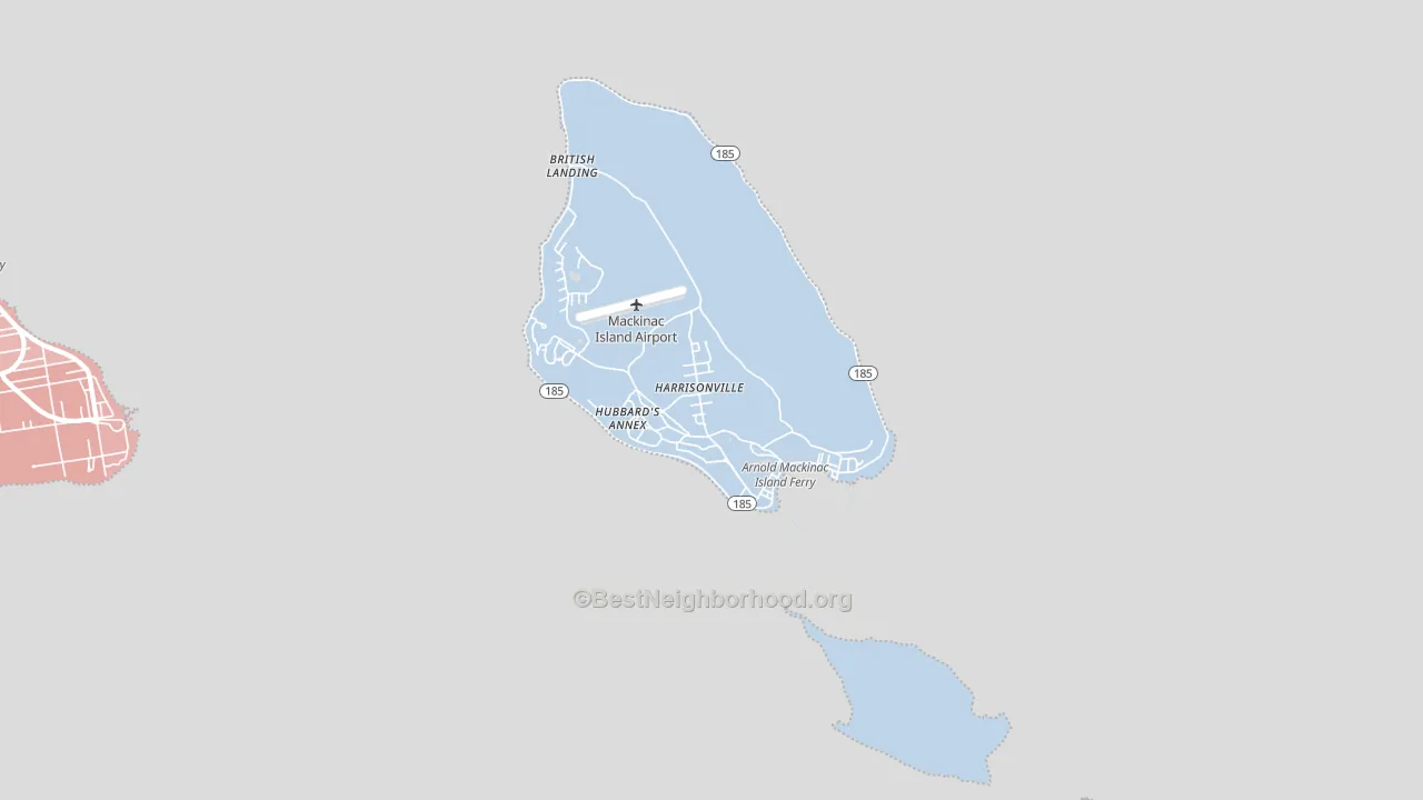 Mackinac Island, MI block-group political-lean map