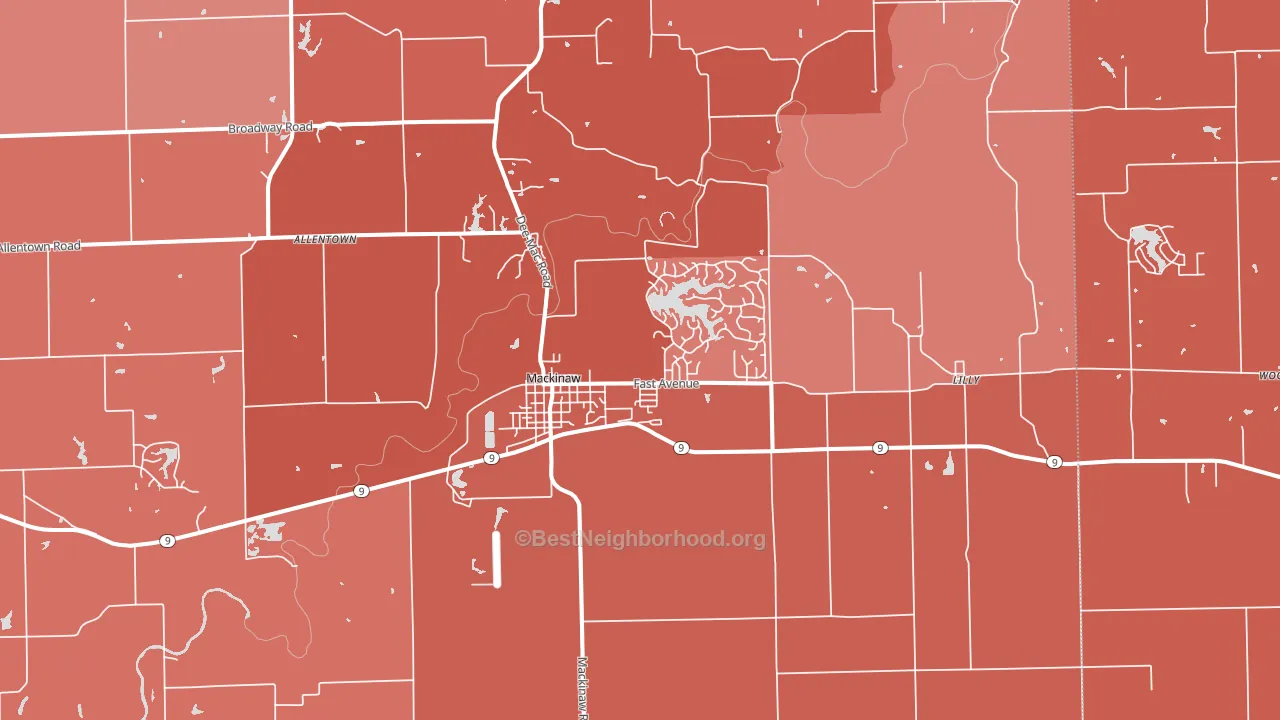 Mackinaw, IL block-group political-lean map