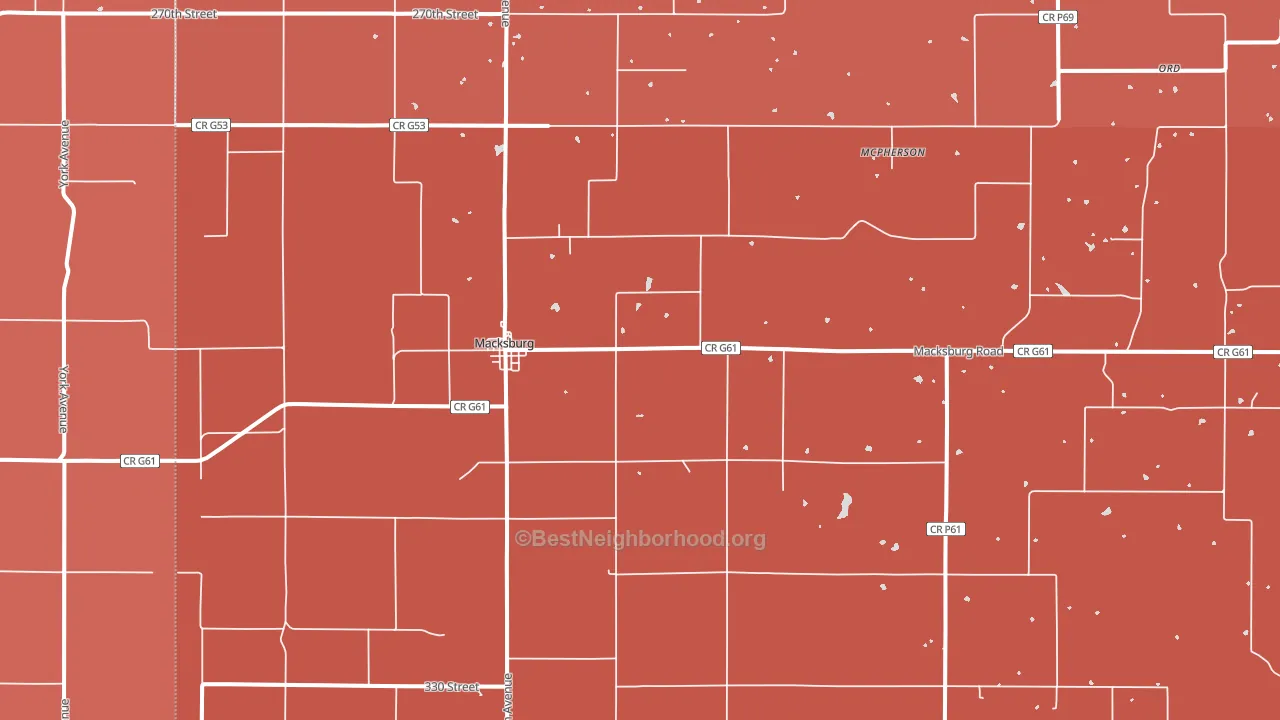 Macksburg, IA block-group political-lean map