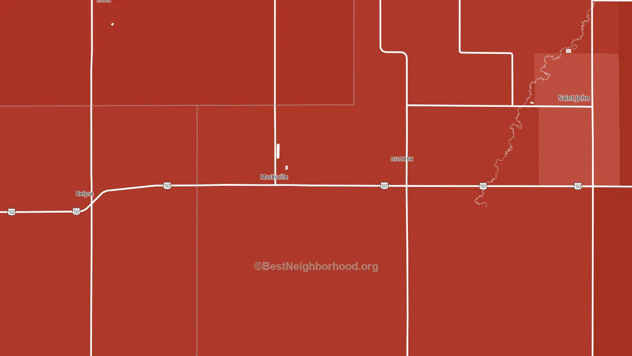 Macksville, KS block-group political-lean map