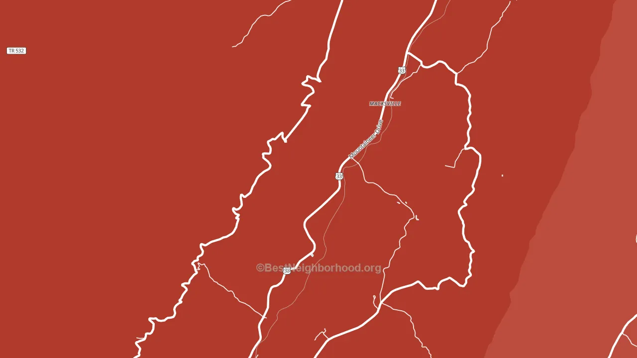 Macksville, WV block-group political-lean map