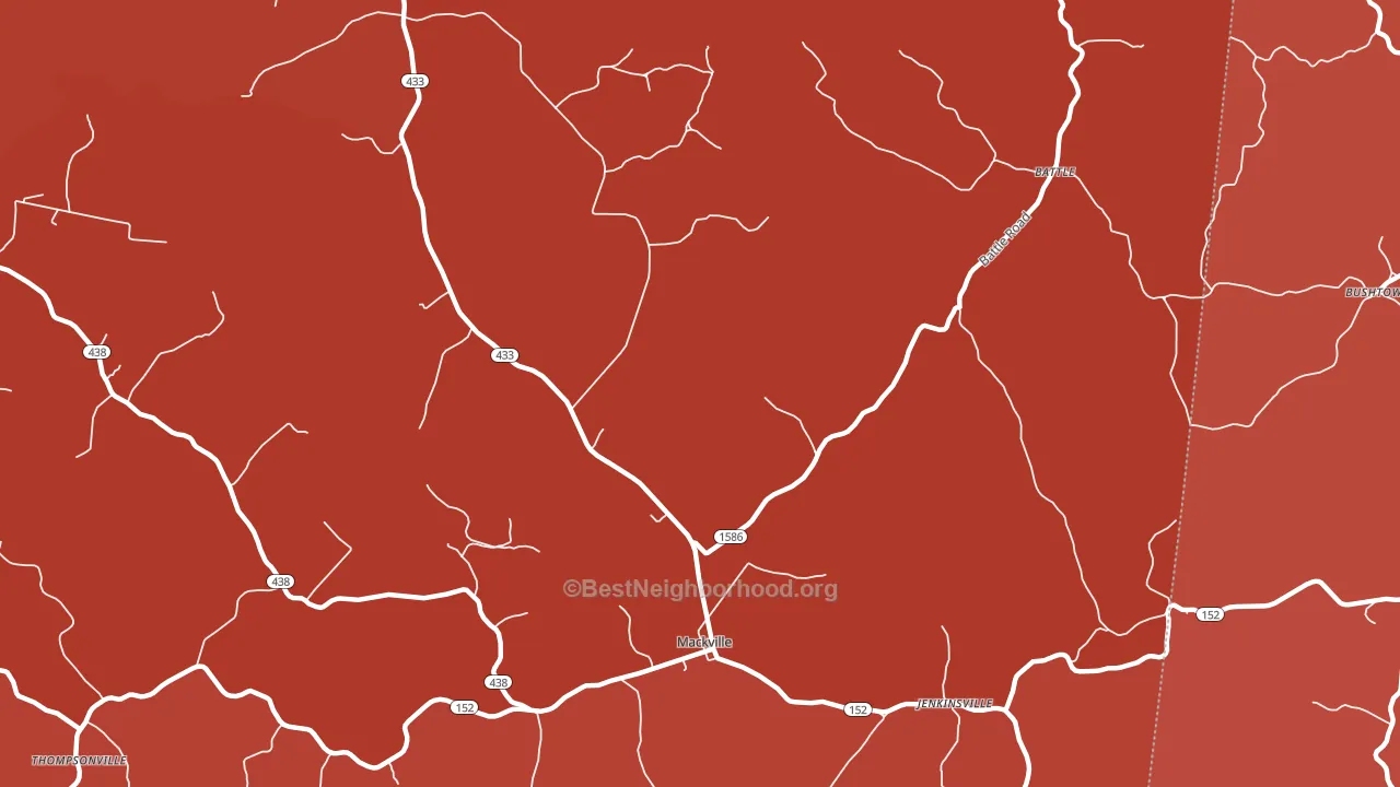 Mackville, KY block-group political-lean map