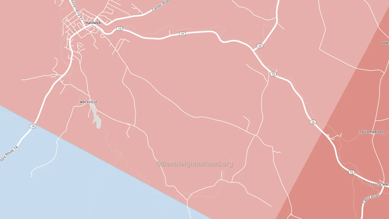 Mackville, VT block-group political-lean map