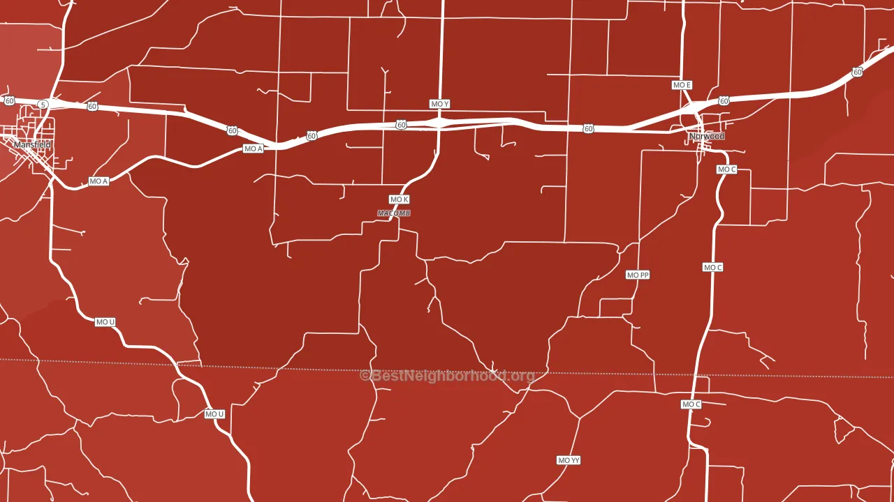 Macomb, MO block-group political-lean map