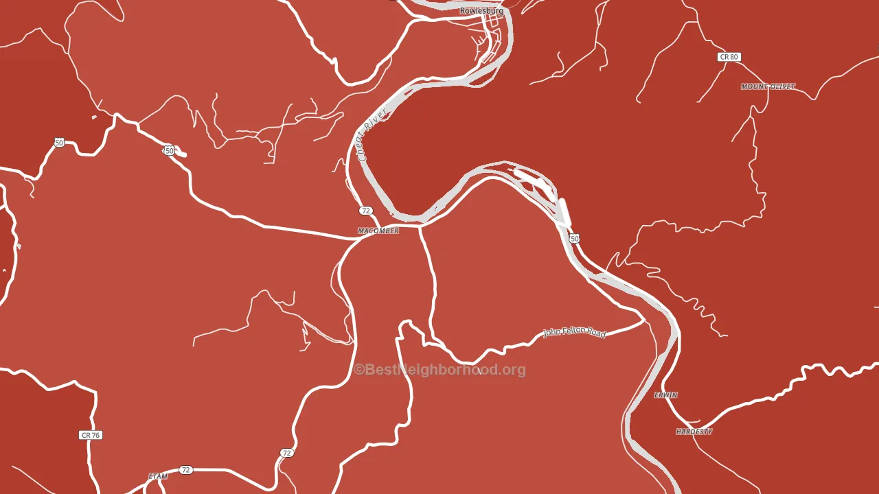 Macomber, WV block-group political-lean map