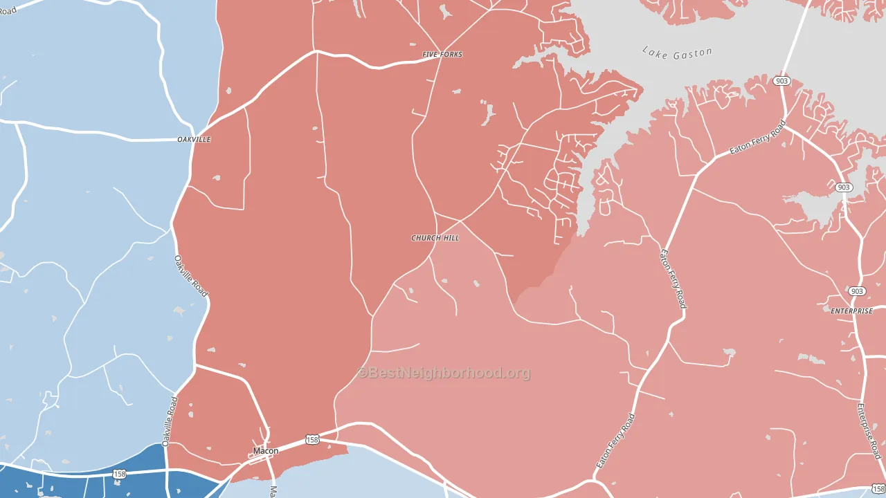 Macon, NC block-group political-lean map