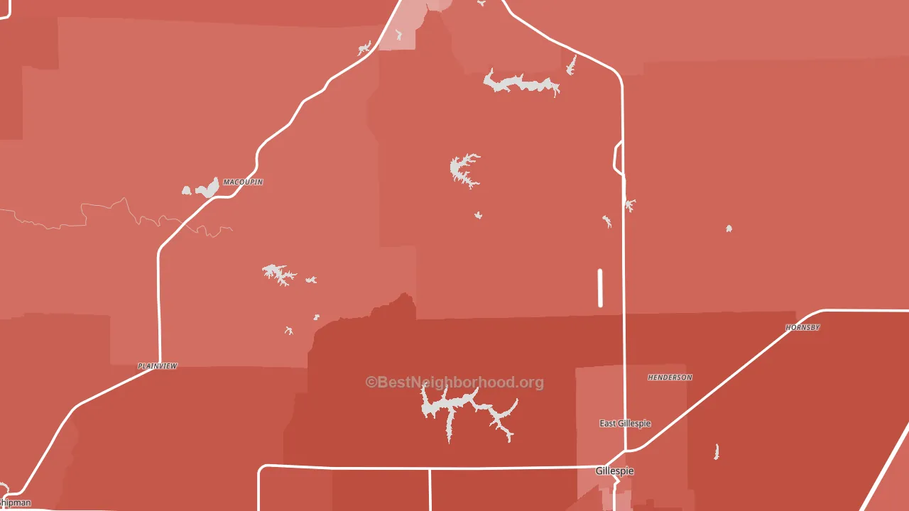 Macoupin County, IL block-group political-lean map