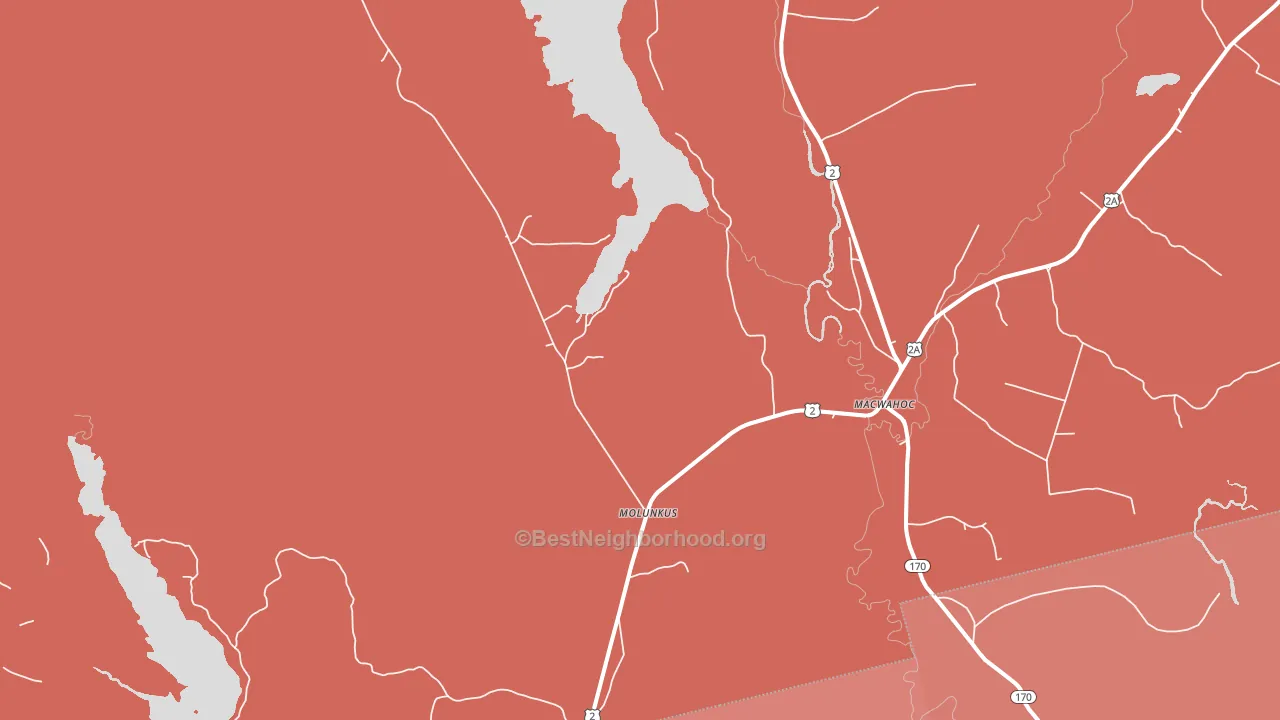 Macwahoc, ME block-group political-lean map