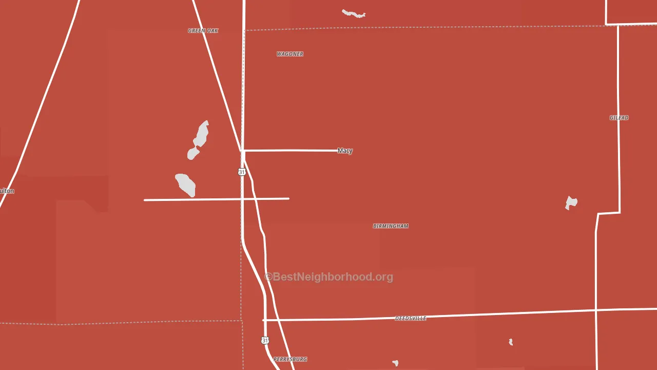 Macy, IN block-group political-lean map