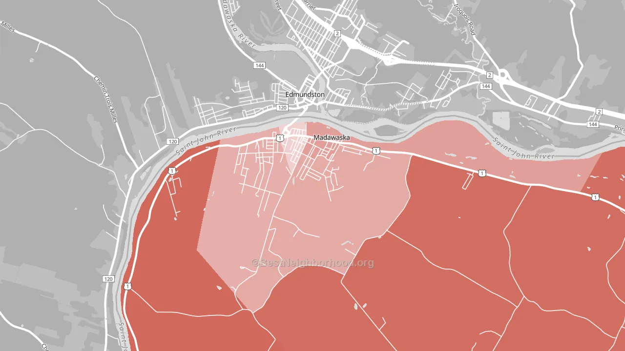 Madawaska, ME block-group political-lean map