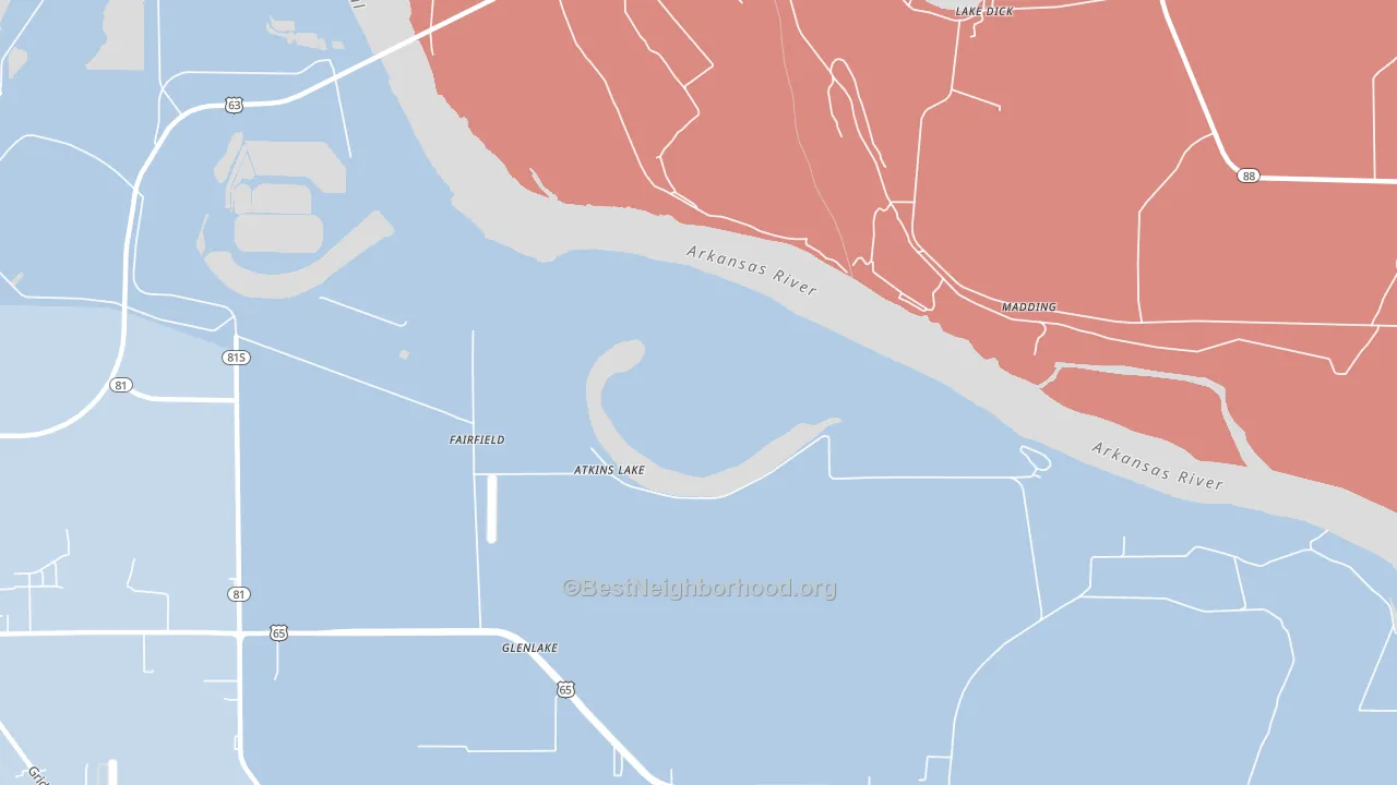 Madding, AR block-group political-lean map