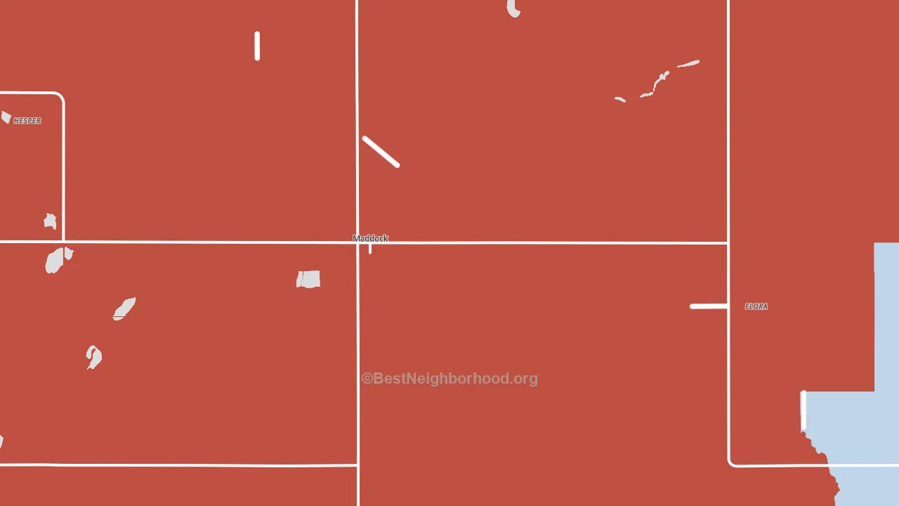 Maddock, ND block-group political-lean map