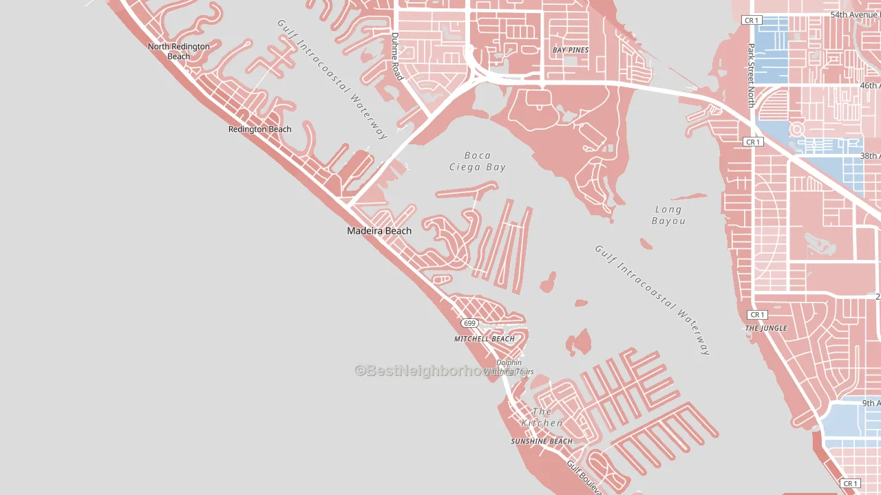 Madeira Beach, FL block-group political-lean map
