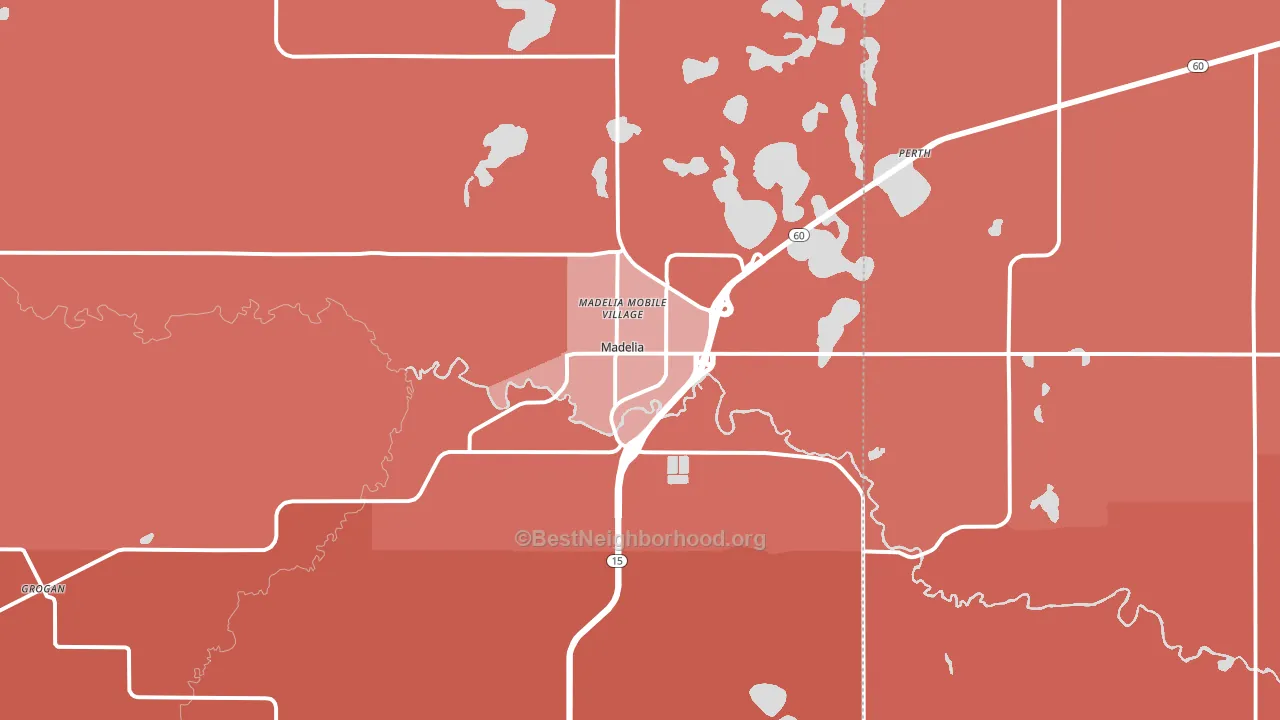 Madelia, MN block-group political-lean map
