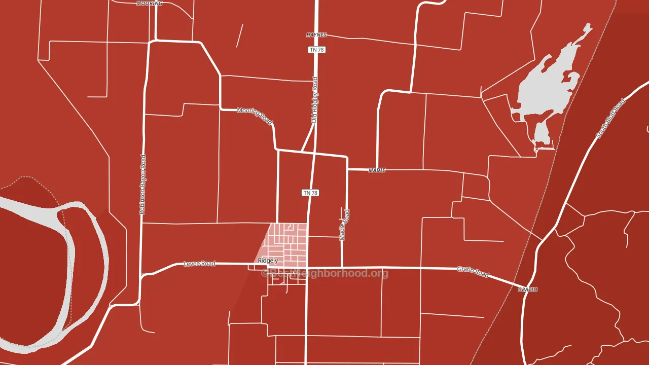 Madie, TN block-group political-lean map