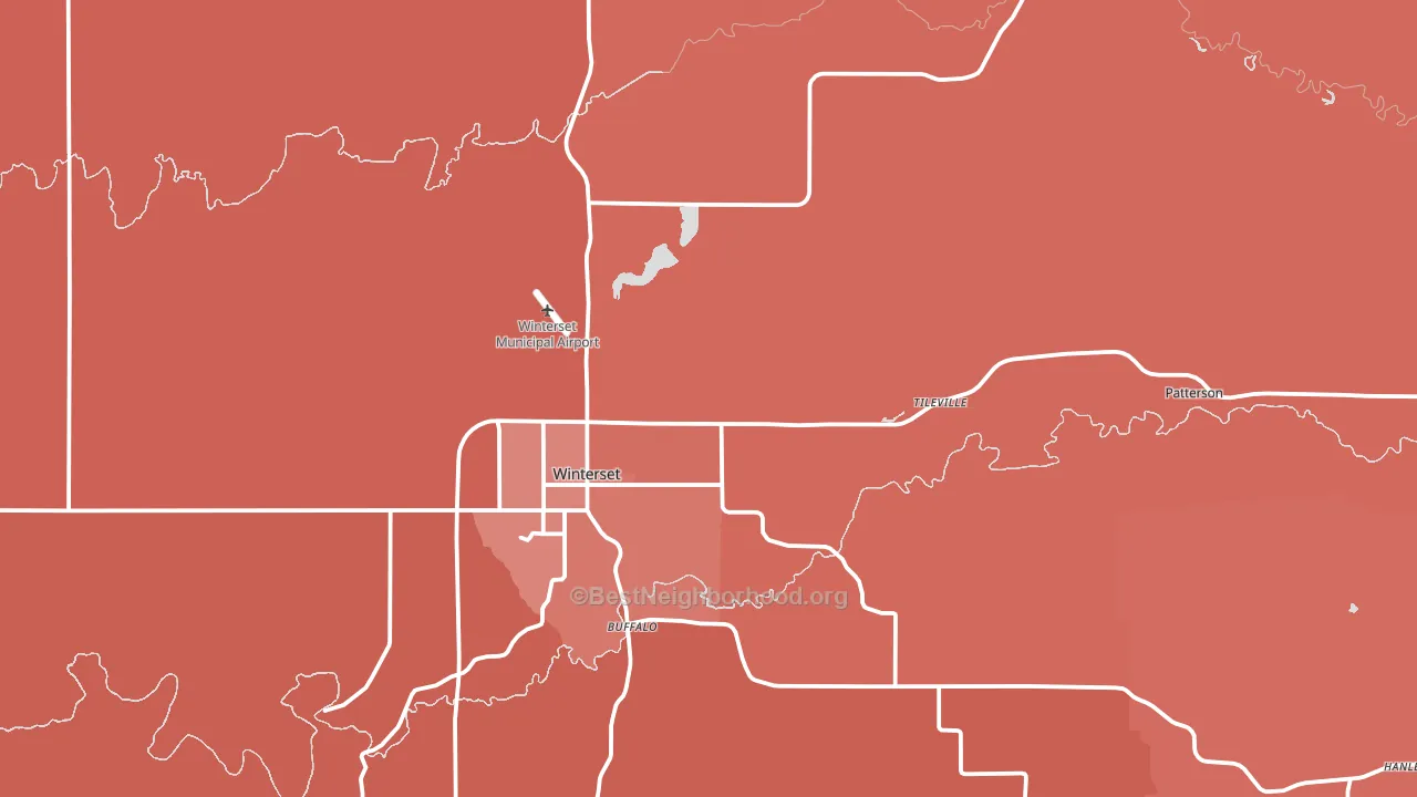 Madison County, IA block-group political-lean map