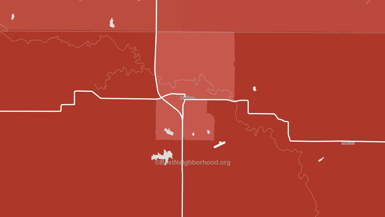 Madison, KS block-group political-lean map