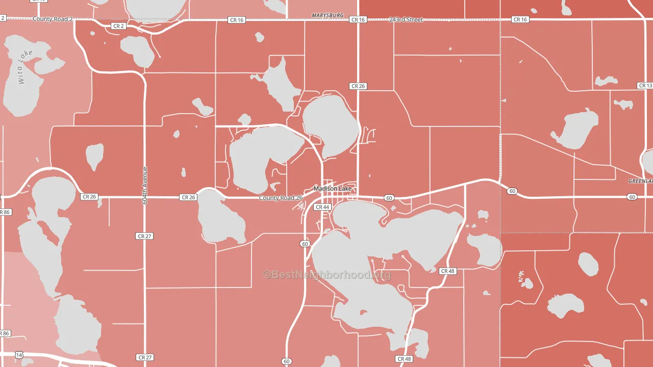 Madison Lake, MN block-group political-lean map