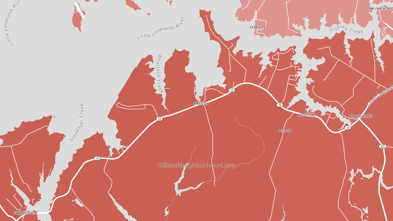 Madison, MD block-group political-lean map