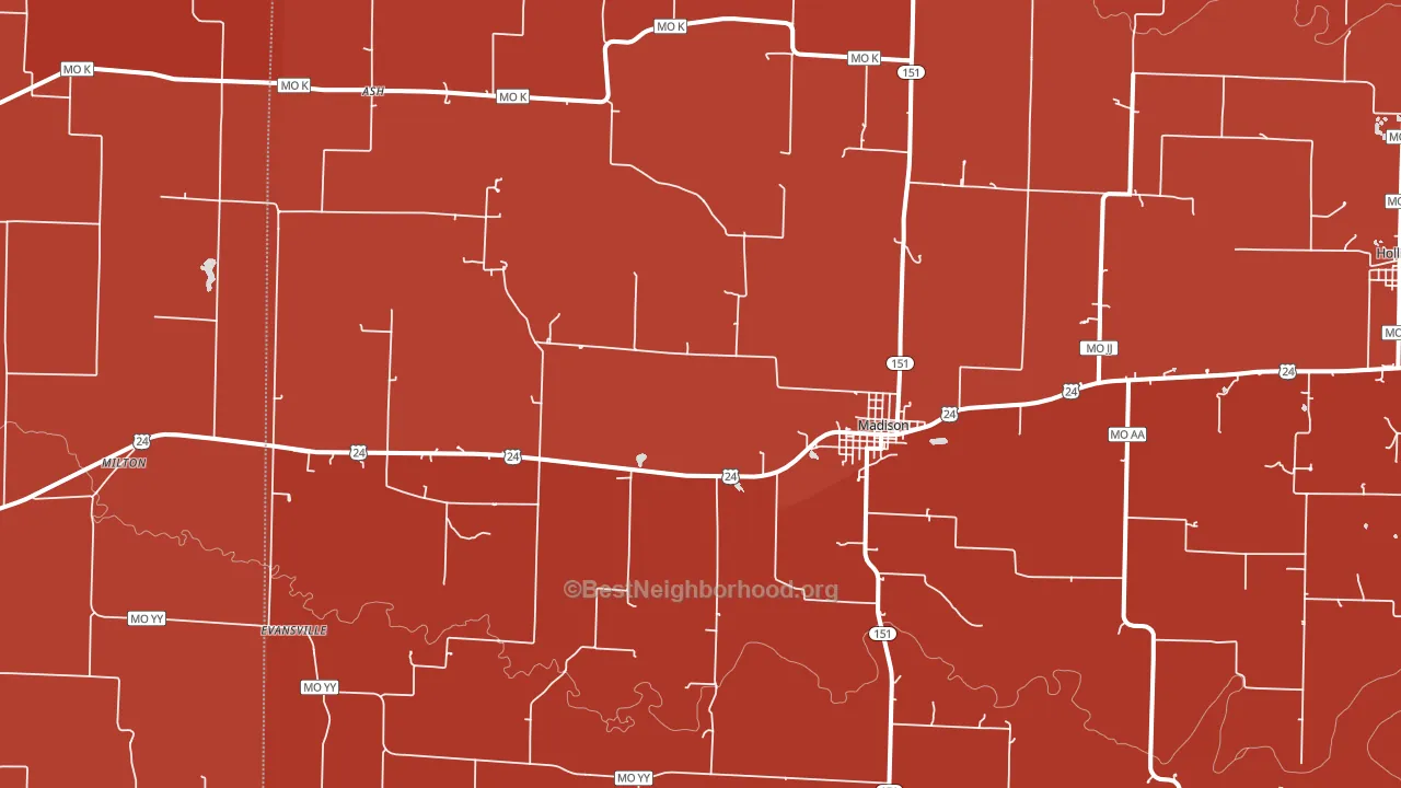 Madison, MO block-group political-lean map
