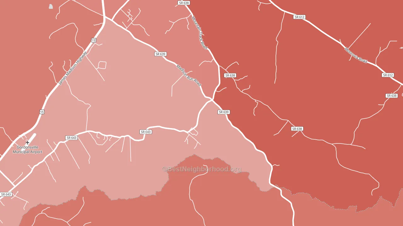 Madison Run, VA block-group political-lean map
