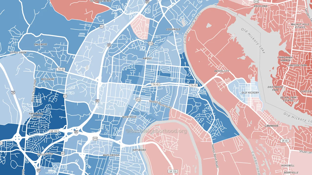 Madison, TN block-group political-lean map