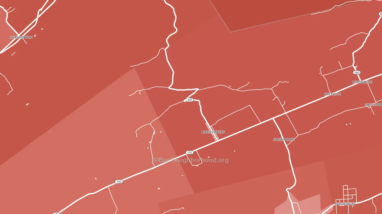 Madisonburg, PA block-group political-lean map
