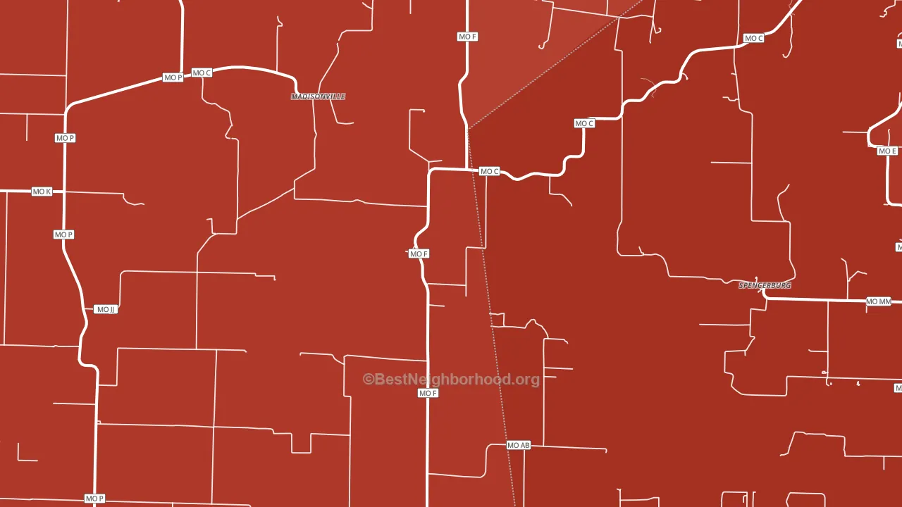 Madisonville, MO block-group political-lean map