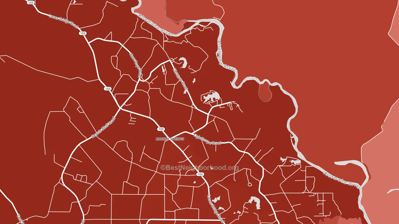 Madray Springs, GA block-group political-lean map