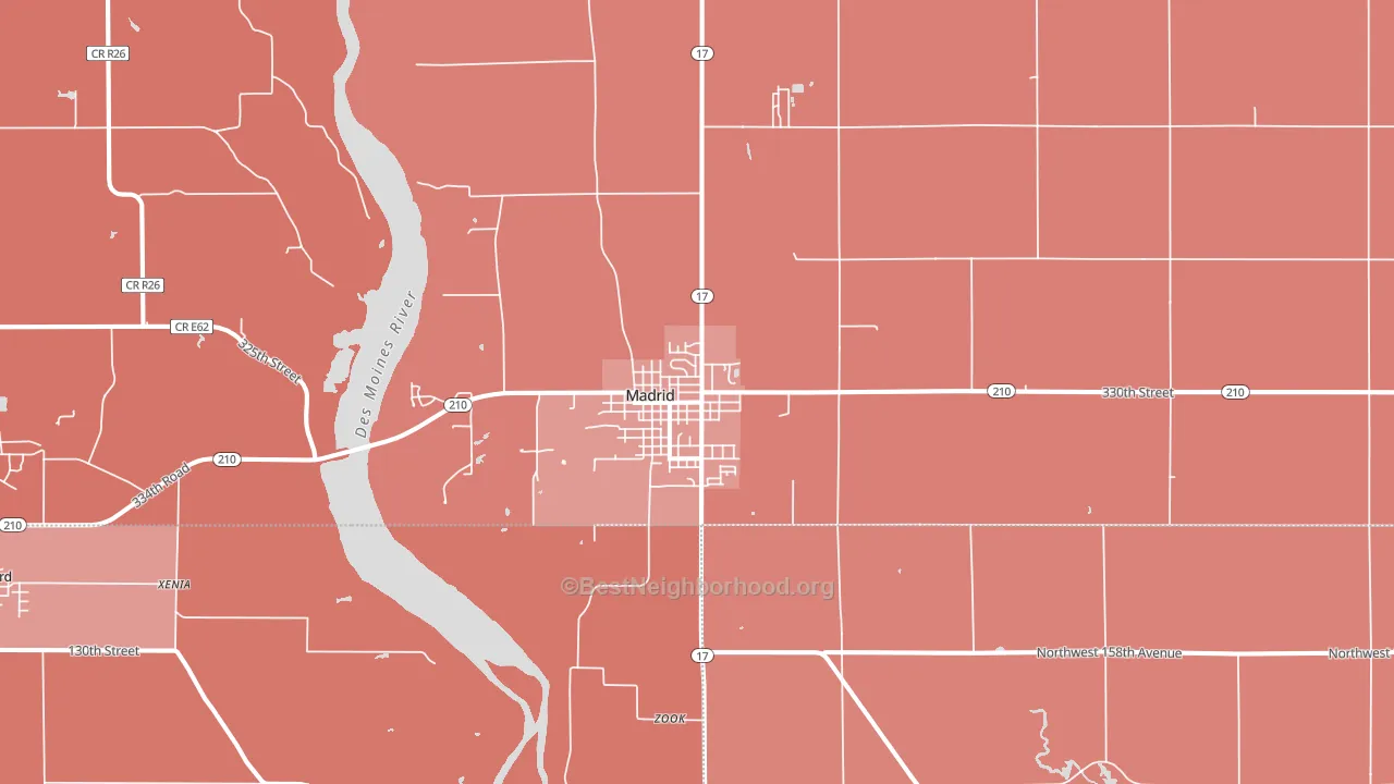 Madrid, IA block-group political-lean map